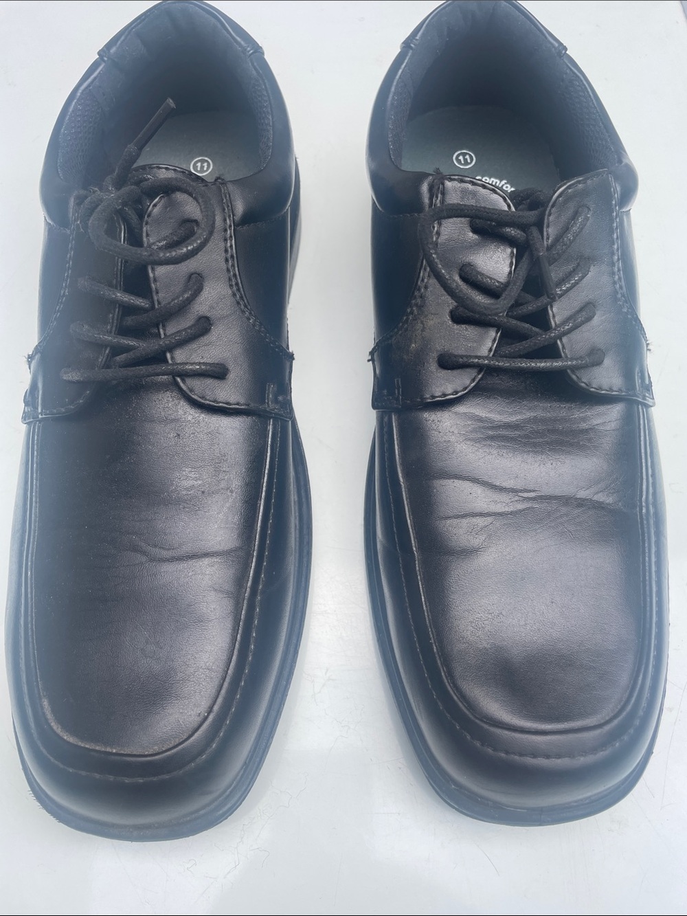 Men’s George Dress Shoes Oxfords Size 11 Black Faux Leather